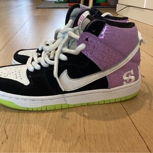 Nike air Jordan’s Kids purple Black Sneakers Jordan’s special edition send help